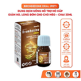 Vemedim Bromhexine Uống Hỗ trợ về Hô hấp, giúp Giảm Ho, Long Đờm cho Chó Mèo - Chai 30ml
