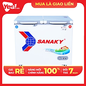 TỦ ĐÔNG MÁT SANAKY 200 LÍT VH-2599W2KD ĐỒNG (R600A) (KÍNH CƯỜNG LỰC) - HÀNG CHÍNH HÃNG