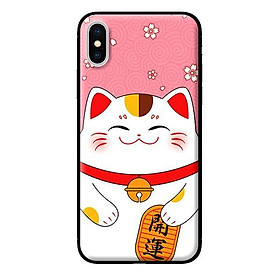 Ốp in cho iPhone X Mèo Nền Hồng - Hàng chính hãng