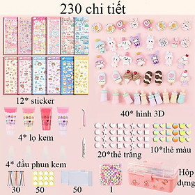 Đồ chơi bộ keo kem dán thẻ Gooka KAVY kèm sticker hạt vòng thẻ hình 3D kèm hộp đựng sang trọng làm móc khoá, đồ trang sứ