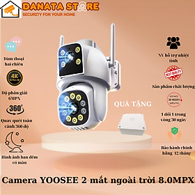 (Lỗi 1 đổi 1) Camera Wifi Yoosee 2 mắt 2 khung hình Bluetooth độ phân giải 8MP, Siêu Nét, Đàm Thoại 2 Chiều chuyên dụng cho ngoài trời - Hàng nhập khẩu