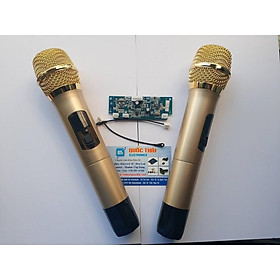 Bộ mic không dây cho loa kéo thân nhôm vàng (sóng UHF)