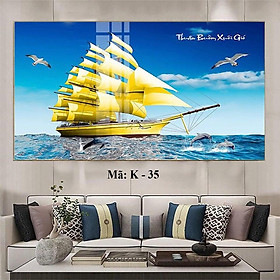 Mua TRANH THUYỀN BUỒM - TRANH TRÁNG GƯƠNG - TRANH TRÁNG GƯƠNG THUẬN BUỒM XUÔI GIÓ(TẶNG KÈM ĐINH 3 CHÂN)