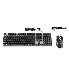 Wired USB Computer Mechanical Feel Backlit Keyboard And Mouse Set