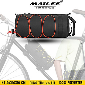 Túi đầu xe đạp tròn đa năng RZ-25 2.5 Lít cho xe đạp núi và đường phố, chống nước, vải POLYESTER, có quai đeo chéo - Mai Lee