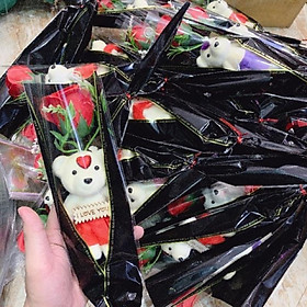 Mua BÓ HOA SÁP THƠM 1 BÔNG CÓ GẤU SMANO