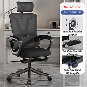 Mua Ghế Xoay Văn Phòng Công Thái Học GVP-250  Ghế Ngả Lưng Gác Chân Nằm Thư Giãn Hỗ Trợ Bảo Vệ Cột Sống  Đệm Mút Cao Su Êm Ái
