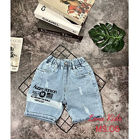 Quần đùi cho bé trai phối đồ phong cách mặc tết size 12-60kg chất jeans co giãn mềm mịn mát