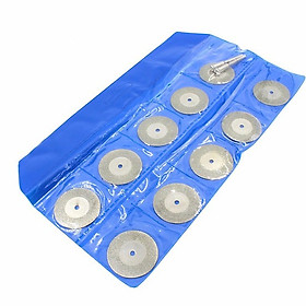 Mua đĩa cắt min phủ kim cương chân cán 2.35mm (10 đĩa + 2 trục) tặng kèm 1 đĩa cắt răng cắt nhựa và cắt gỗ