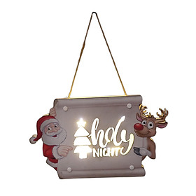Window Hanging Sign Pendant Christmas LED Lights Plaque for Indoor Farmhouse