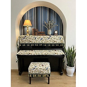 Khăn phủ đàn piano cơ đàn piano điện tử 88 phím phong cách Châu Âu cổ điển sang trọng trang trí noel giáng sinh năm mới- Hàng chính hãng