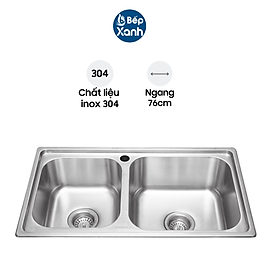 Mua Chậu Rửa Chén Malloca MS 2076E - Inox 304 - Ngang 76cm - Hàng Chính Hãng