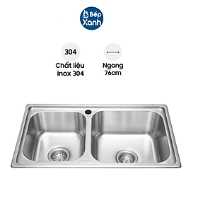 Chậu Rửa Chén Malloca MS 2076E - Inox 304 - Ngang 76cm - Hàng Chính Hãng