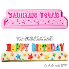 Mua Khuôn silicon làm rau câu  socola chúc mừng sinh nhật Happy Birthday - Mã số 1192