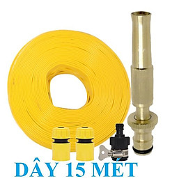 Mua Vòi Xịt Rửa Xe️ Bộ dây vòi xịt nước rửa xe  tưới cây loại 15m 206587 cút sập nối đen+ đai