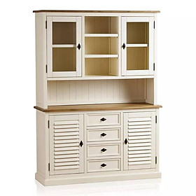 Mua Tủ Chén Cao Shutter Gỗ Sồi Loại Lớn Ibie DSCTLSHUO - Trắng (140 x 42 cm)