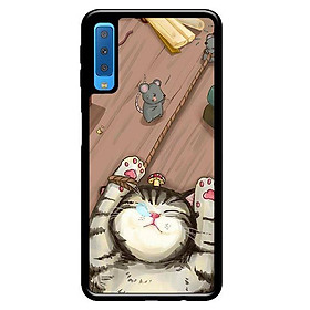 Ốp in cho Samsung Galaxy A7 2018 Mèo Khóc - Hàng chính hãng