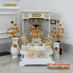 Mua Bộ bàn thờ Thần Tài Hiện đại Sứ trắng sen nổi HD999127