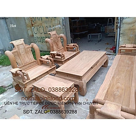 Mua bộ bàn ghế phòng khách tần thủy hoàng gỗ gõ tay 12 hàng 6 món