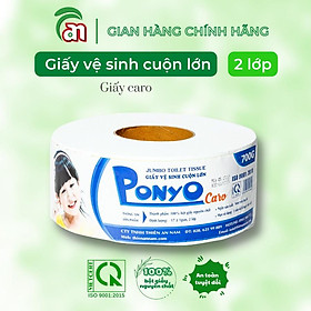 Giấy vệ sinh cuộn lớn chất lượng cao, siêu mịn PONYO JB700 2 lớp hoạ tiết caro/trơn 700g - Thiên An Nam paper