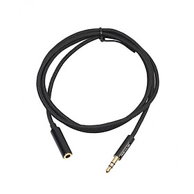 2xHeadphone Extension Cable 3.5mm Jack Male to Female Aux Cable Black 1 m