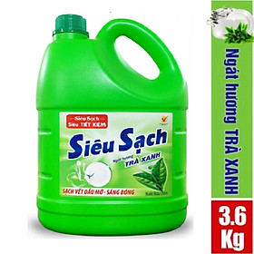 Nước rửa chén Lix siêu sạch hương trà xanh 3.6Kg N8105 thơm dịu sạch bóng