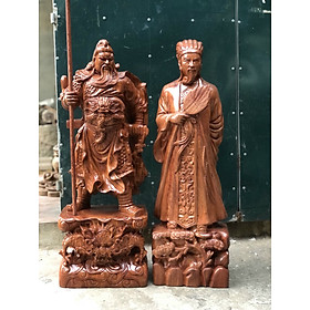 Mua Cặp quan văn quan võ  tượng khổng minh ( Gia cát lượng ) Và tượng quan công bằng gỗ hương cao 80cm