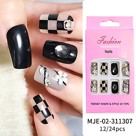 Móng tay giả ngắn hộp Nail Box 24 móng kèm keo