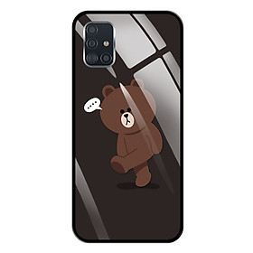 Ốp lưng Kính Cường Lực cho Samsung Galaxy A51 - 0085 GAUBROWN01 - Hàng Chính Hãng