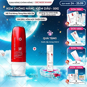 [Mới] Kem Chống Nắng Kiềm Dầu SẮC NGỌC KHANG 50g - bảo vệ toàn diện, kiểm soát bóng dầu hiệu quả