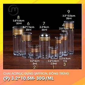 Mua (9)3.2*10.5cm- Ống nhựa đựng saffron  đông trùng hạ thảo ...loại nhựa dày  đẹp