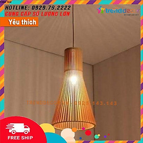 Đèn gỗ thả trần Đèn gỗ thả trần gia công trang trí nhà và decor quán cafe bền đẹp, độc, lạ hiện đại TRENDDECOR