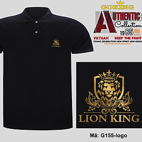 LION KING, mã logo.g155. Áo thun polo cổ bẻ cho nam nữ, form unisex. Áo phông cổ trụ hàng hiệu Goking, quà tặng cao cấp cho gia đình, cặp đôi, doanh nghiệp