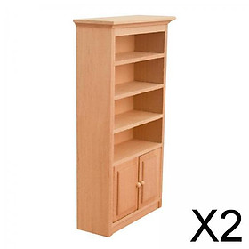 2x1/12 Doll House Wood Cabinet Bookshelf Model Living Room Supplies Scenery
