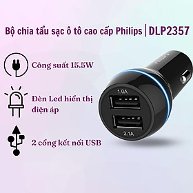 Mua Tẩu sạc ô tô cao cấp Philips DLP2357 Công suất 15.5W - Hàng nhập khẩu