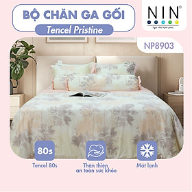 [LỤA TENCEL SIÊU MÁT LẠNH] Bộ 6 món chăn ga gối Tencel Pristine NP8903 KÈM MỀN nhiều size 100% tencel 80s chính hãng 1m6x2m, 1m8x2m, 2mx2m2