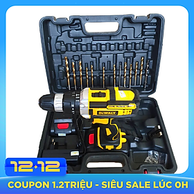 Bộ máy khoan pin 21V khoan tường, khoan sắt, khoan bê tông máy 2 pin, đảo chiều và mũi khoan