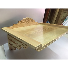 Bàn thờ treo tường gỗ sồi, combo cả bộ tặng tấm ám khói