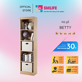 Mua Kệ sách gỗ hiện đại SMLIFE Betty  | Gỗ MDF dày 17mm chống ẩm | D50xR30xC180cm