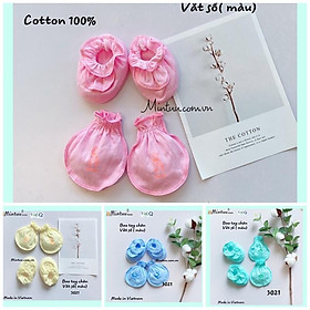 Bao tay chân sơ sinh vắt sổ cổ thun thương hiệu Mintuu, chất liệu cotton 100