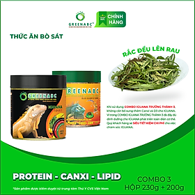 Thức ăn bò sát Iguana Trưởng Thành GREENABC dùng cho Iguana từ 1m trở lên giúp gai bung, gù cao, dáng đẹp, lên màu tươi - Hộp 230g