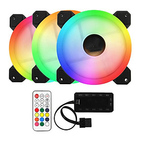 Bộ 3 Fan case Led RGB + Tặng Hub và Remote - Hàng Nhập Khẩu