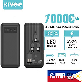 Mua Pin Sạc Dự Phòng Kivee 10000mAh PT113P có tích hợp 3 dây cáp  sạc nhiều điện thoại cùng lúc - Bảo Hành 12 tháng