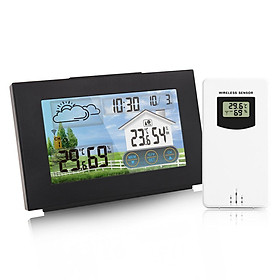 Wireless Weather Station Forecaster Indoor Outdoor Thermometer Hygrometer with Sensor Color Touch Screen Alarm Clock