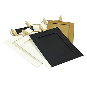 10pcs DIY Three-colour Wall Picture Kraft Photo Hanging Frame Album with Rope Clip for Home Decoration