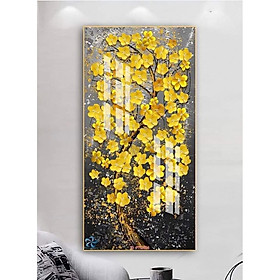 Mua Tranh tráng gương cao cấp cây mai vàng phú quý