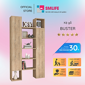 Kệ sách gỗ hiện đại SMLIFE Buster  | Gỗ MDF dày 17mm chống ẩm | D100xR28xC180cm