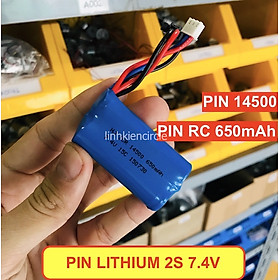 Mua Pin lithium 2S 7.4V 650mAh pin RC 14500 15C công suất cao cho xe RC hoặc máy bay mô hình - LK0260
