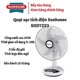 Mua Quạt sạc tích điện Sunhouse SHD7223 lên đến 16h - Hàng chính hãng