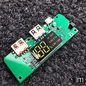 Mạch Sạc Dự Phòng 10W 5V2A Hiển Thị LCD 2*USB